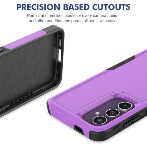 Dionsibei Designed for Samsung Galaxy A52 5G Case 2 in 1 Military Grade Drop Heavy Duty Rugged Shockproof Protective Cover Case for Galaxy A52 5G Phone Case (Purple) - color: Purple
