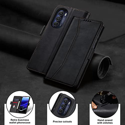 Jasonyu Flip Wallet Case for Moto G Stylus 5G (2022),Leather Magnetic Folio Cover with Card Holder,Kickstand - TPU Shockproof Durable Protective Phone Case,Black | PU Leather Magnetic Folio Cover,with Card Holder,Kickstand,TPU Shockproof,Durable,Protectiv