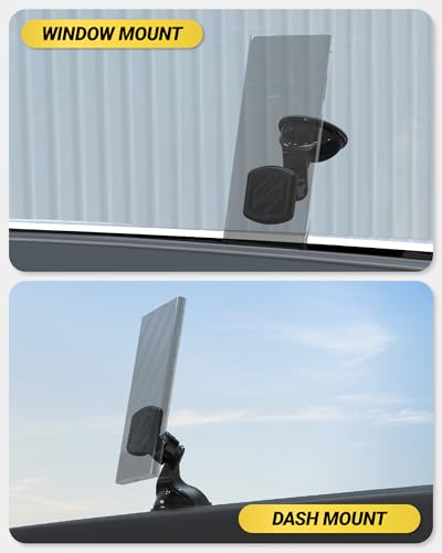 Scosche Extra Strength Suction Cup Phone Mount, Magnetic Dashboard/Windshield Mount Cell Phone Holder for Car with 360° Rotation, StickGrip Base & Thick Metal Plate for iPhone and Android, Not MagSafe - size: 1 Pack, style: Extra Strength - Window / Dash