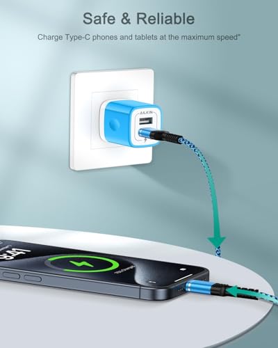 AILKIN 2-Pack USB A to USB C Cable, 6FT USB C Charging Cable Fast Charging