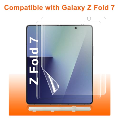 2 Pieces for Samsung Galaxy Z Fold 7 Matte Film Protection, Face Recognition Supported, Matte Anti-Reflect, Anti-Fingerprint Full Coverage Flexible TPU Film - size: Samsung Galaxy Z Fold 7