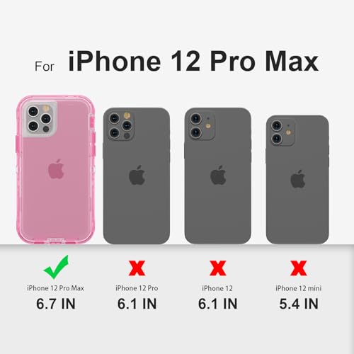Follaroma for iPhone 12 Pro Max Case, Shockproof, Crystal Pink | Heavy Duty Shockproof Protection Phone Cases, Anti-Drop, Military Grade Dual Layer Transparent Rugged Protective Cover, 6.7" - color: Pink, size: iPhone 12 Pro Max 6.7‘’