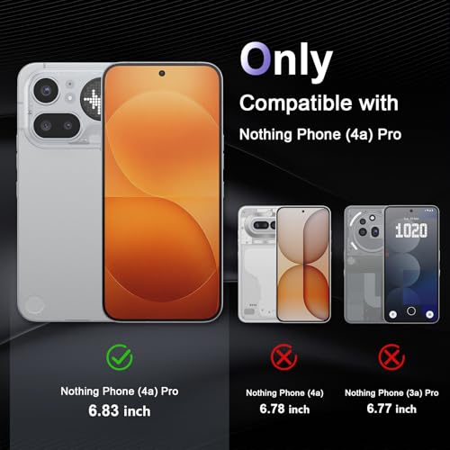 Case for Nothing Phone 4a Pro, Military Grade Drop Protection Phone Case, Yellowing Resistant, Anti-Scratch Hard PC Back, Shockproof Hard Ultra-Thin Protective Cover, Clear - size: Nothing Phone 4a Pro