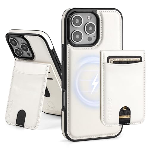 Shieldtop Compatible with MagSafe iPhone 16 Pro Wallet Case,White | 2 in 1 Detachable Magnetic,Credit Card Holder Slots,RFID Blocking,PU Leather,Kickstand,Flip Folio Phone Cover for Men & Women - color: White, size: iPhone 16 Pro 6.3"