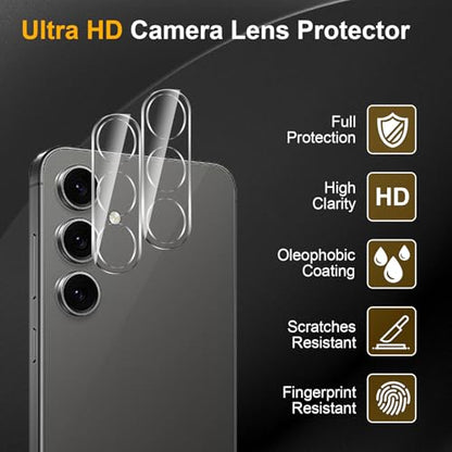 3 Pack Privacy Screen Protector for Samsung Galaxy S24 FE With 3 Pack Camera Lens Protector, Anti Spy Tempered Glass Film, 9H Hardness, Black Protector, Anti-Scratch, Bubble Free - size: Galaxy S24 FE FK33