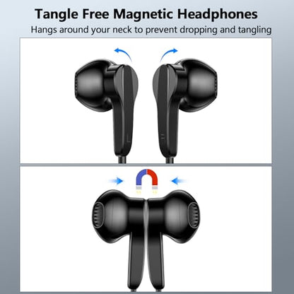 Wired Headphones USB C Earbuds Digital Sound Earphone with DAC Chip and Mic - color: Black