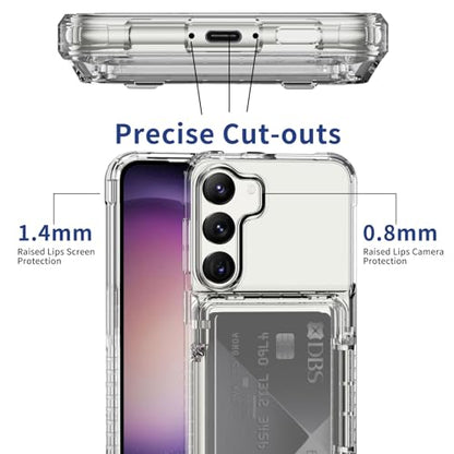 ACANDYA for Samsung Galaxy S23 Plus Case Wallet Galaxy S23+ Case Clear with Card Holder ID Card Slot Heavy Duty Protection Shockproof Anti-Scratch Cover for Women Men for Galaxy S23 Plus Transparent - size: Galaxy S23+ S23 Plus 6.6 inch