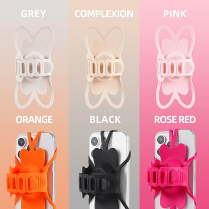Bike Phone Mount for Handlebar – Scratch-Free Silicone Holder with Anti-Slip Grip, Universal Cycling Phone Stand Compatible with iPhone/Samsung (4.0"-7.2"),Horizontal & Vertical Installation