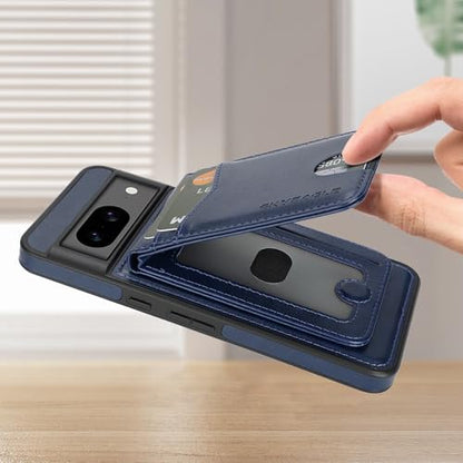 SkyEagle Compatible Magsafe 2 in 1 Detachable Google Pixel 8 Wallet Case with Card Holder Women Men,Magnetic PU Leather RFID Blocking Flip Kickstand Credit Slots,Phone Case for Pixel 8 6.2",Blue - color: Blue, size: Google Pixel 8 - 6.2"