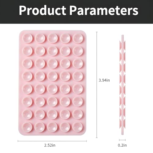 SHENGXIN 2 Pack Silicone Double-Sided Suction Grip – 40 Cups per Side, Strong Hold for iPhone, Galaxy, Pixel, Android – Hands-Free for Selfies & Videos(Chalk Pink) - color: Chalk Pink