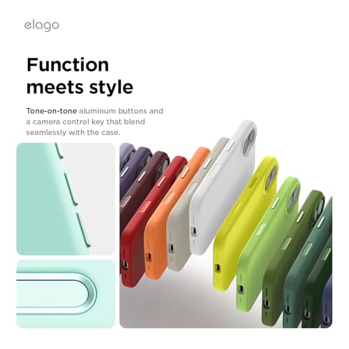 elago Premium Magnetic Silicone Case for iPhone 17 | Compatible with MagSafe, Liquid Silicone Material, Protection, Shockproof, Slim Phone (Aqua Sky) - color: Aqua Sky, size: iPhone 17