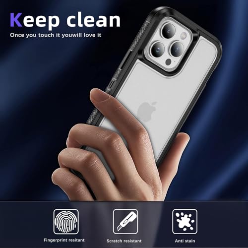 for iPhone 13 Pro Max Case, Shockproof Dustproof Drop Proof, Military-Grade Dual Guard Protection, Black/Clear - color: Black/Clear, size: iPhone 13 PRO MAX