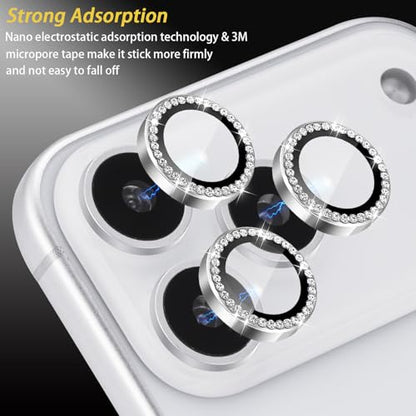 Camera Lens Protector for iPhone 17 Pro/17 Pro Max, Diamond Silver - color: Diamond Silver