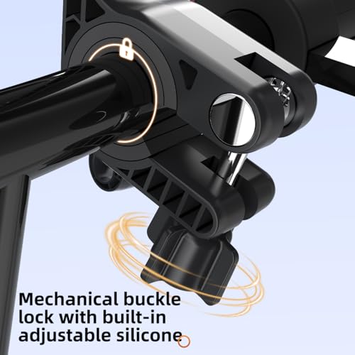 Motorcycle Phone Mount with Shock Absorber - Anti-Vibration Handlebar Phone Holder, Adjustable, Compatible with Bicycles, Scooters, ATVs, Fits 5.4-6.9 Inch Smartphones
