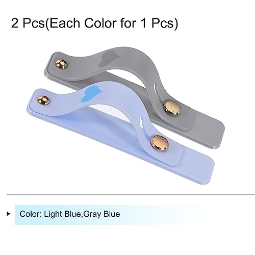 MECCANIXITY 2 Pcs Phone Loop Finger Holder Silicone Phone Strap Grip Holder Cell Phone Grip Stand for Most Smartphones Light Blue,Gray Blue - color: Light Blue,Gray Blue