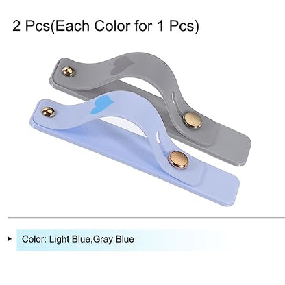 MECCANIXITY 2 Pcs Phone Loop Finger Holder Silicone Phone Strap Grip Holder Cell Phone Grip Stand for Most Smartphones Light Blue,Gray Blue - color: Light Blue,Gray Blue