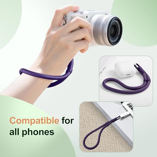 SHANSHUI Hand Wrist Strap Lanyard, 3 Pack Adjustable Cell Phone Lanyard Strap, Hand Wrist Strap Lanyard with 3x Tether Tabs for Smartphones- Black Dark Purple Dark Blue - color: Black Dark Purple Dark Blue