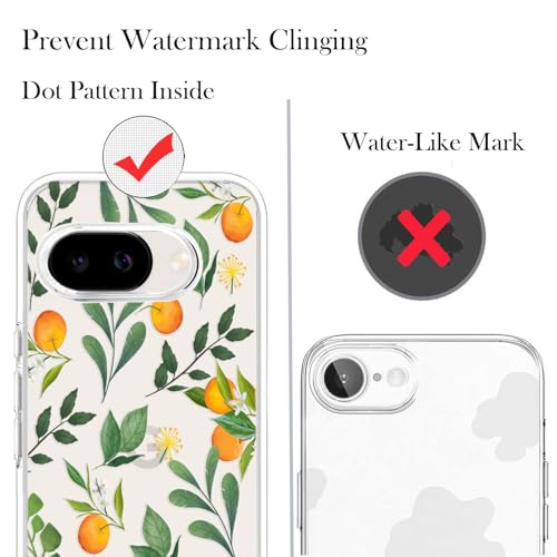 Unov for Pixel 10a Case, Clear with Design, Slim Fit Good Grip, Embossed Phone Case, Shockproof Protective Cover, Raised Camera Protection, Soft TPU, Citrus Flavors - color: Citrus Flavors