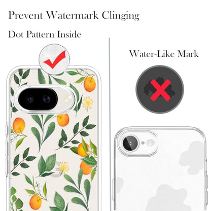 Unov for Pixel 10a Case, Clear with Design, Slim Fit Good Grip, Embossed Phone Case, Shockproof Protective Cover, Raised Camera Protection, Soft TPU, Citrus Flavors - color: Citrus Flavors