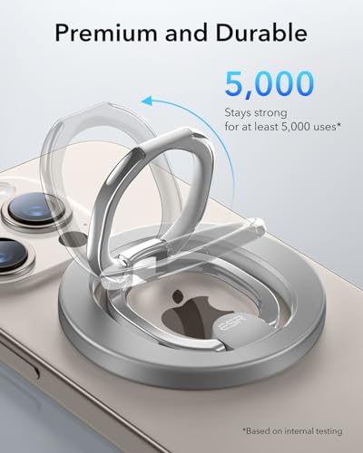 ESR Magnetic Phone Ring Holder for iPhone 17/16/15/14/13/12 - color: Natural Titanium