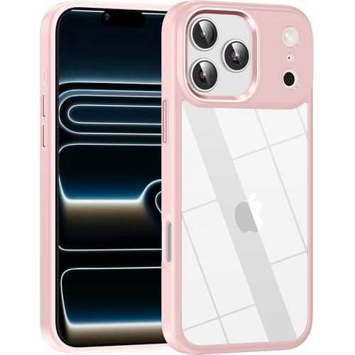 for iPhone 17 Pro case,Crystal Clear Hard PC Back +Soft TPU Frame Shockproof Military-Drop Protection,Classic Hybrid Case for iPhone 17 Pro-6.3"(Light Pink) - color: Light Pink, size: For iphone 17 Pro-6.3"