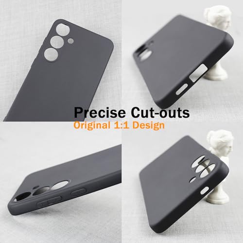 TENOC Phone Case for Samsung Galaxy S24 FE, Black Case Anti-Fingerprint Protective Bumper Matte Cover - color: Black, size: S24 FE