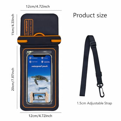 Pulgarin & Co Waterproof Phone Pouch (Black, Floating Double Pocket Waterproof Pouch) - color: Black
