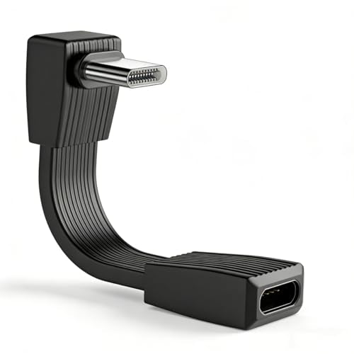 80Gbps Short USB4 Cable 240W PD Fast Charging, Right Angle USB C Extender