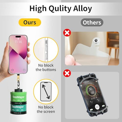 360°Rotatable Phone Tether Tab,3 Pieces Universal Phone Lanyard Patch Without Adhesive,Phone Lanyard Replacement Part for Cell Phone Strap(Black+Transparent) - color: Black+Transparent