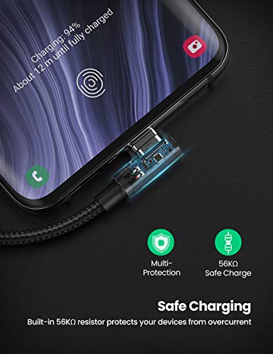 UGREEN USB A to USB C Cable 90-Degree Fast Charging Cable, 6.6ft - size: 6.6 ft