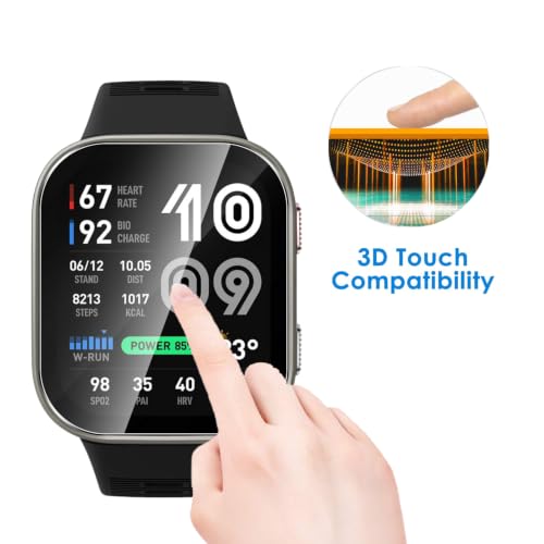 5 Pack Tempered Glass for Amazfit Bip Max 50mm Screen Protector,9H Hardness,Ultra Resistant,Anti-Fingerprints,No Bubbles,HD-Clear,Full Coverage Watch Film for Amazfit Bip Max - color: Amazfit Bip Max