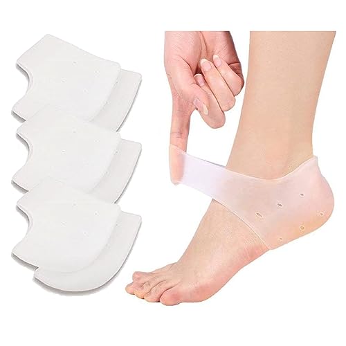 VivoFoot 3 Pair Gel Heel Protector,Heel Pain and Cracked Heels Relief Socks - size: 3 Pairs