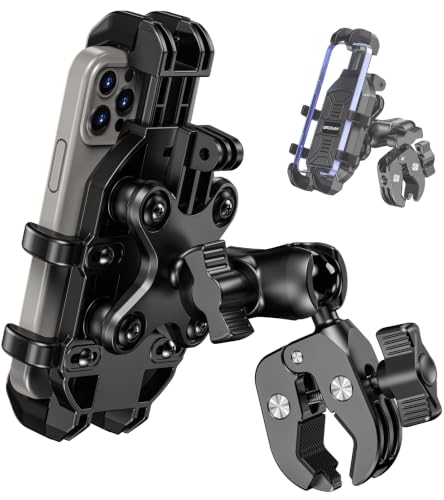 BRCOVAN Anti-Shake Motorcycle Phone Mount Holder with Vibration Dampener