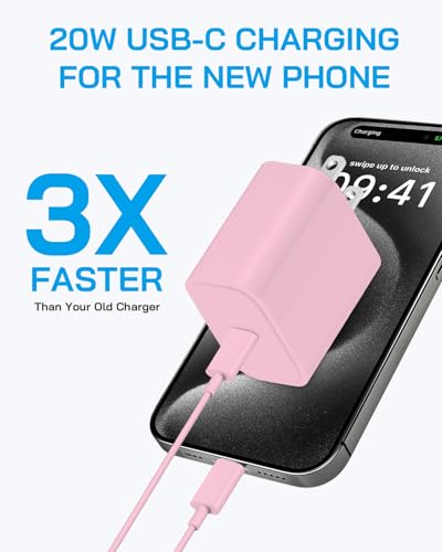 AISNI USBC Charger for iPhone Duo/18 Pro Max/17/16/15 Charger Fast Charging - color: Light Pink