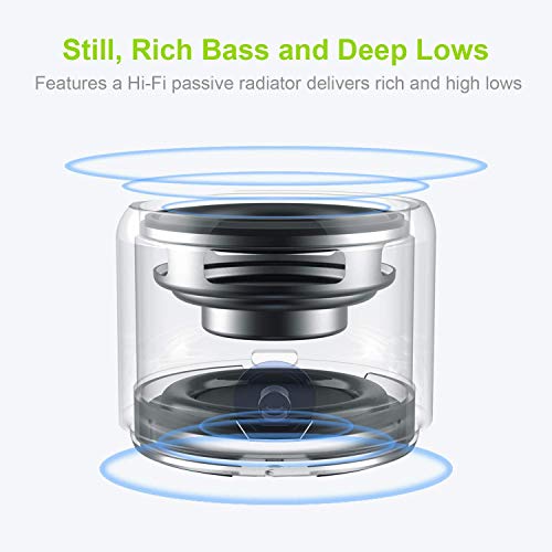 EWA Travel Case Packed, A106 Pro Portable Bluetooth Speaker with Custom Bass Radiator, Brief Design, IP67 Waterproof, Perfect Mini Speaker for Shower, Room, Bike, Car (Black) - color: Black