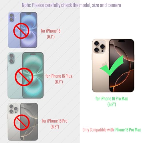 Armor Phone Case for iPhone 16 Pro Max Military Grade Cover 360 Full Protection Heavy Duty Hybrid Metal Bumper Built-in Silicone Shockproof with Screen Protector - Black | Armor Heavy Duty, Full Body Cover, Aluminium Bumper, Built-in Silicone Shockproof D