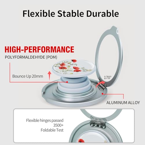 Cell Phone Grip with Kickstand，Adjustable Foldable Desktop Phone Holder - color: 147 Flower