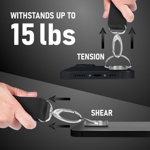 Metal Phone Anchor with Adhesive, Phone Tether Tab for Neck, Cell Phone Lanyard Accessories