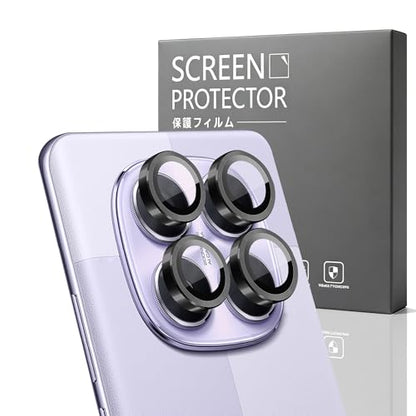 1 Pack Camera Lens Frame for Xiaomi Redmi Note 14 Pro 5G, 9H Glass Screen Protector Anti-Scratch, Tempered Glass Metal Individual Camera Cover Accessories for Redmi Note 14 Pro 5G, Black - size: for Redmi Note 14 Pro 5G