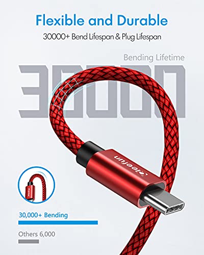 CLEEFUN USB C to USB C Cable 1ft, 5-Pack C to C Cable Fast Charging 60W - color: Red, size: 1ft+1ft+1ft+1ft+1ft