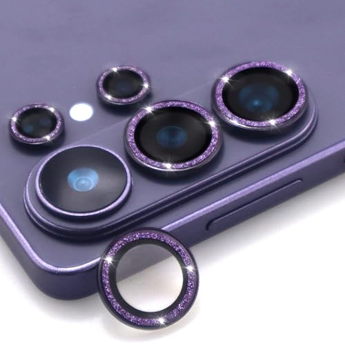 for Samsung Galaxy S26 Ultra Camera Lens Protector, Bling Glitter Metal Ring Tempered Glass Lens Cover Accessories (Violet) - color: Violet