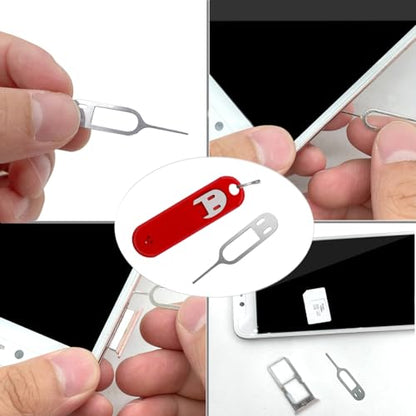 6 Pack SIM Card Removal Tool, Sim Card Tray Opening Tool Eject Pins Needle Opener Ejector Compatible with All iPhone Apple iPad HTC Samsung Galaxy Cell Phone Smartphone Watchchain Link Remover, Red - color: Red