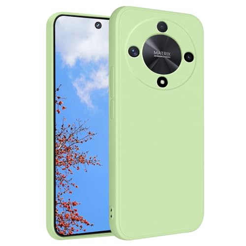 Phone Case for Honor Magic 6 Lite, Silky Soft Touch for Honor Magic 6 Lite Case Silicone Shockproof Slim Cute Anti Fingerprint Protective Cover Aesthetic (Green) - color: Green