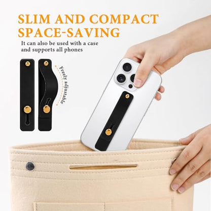 2-Pack White Silicone Phone Strap with Kickstand - Versatile Grip & Holder for Most Phones and Cases (Black * 2) - color: Black * 2