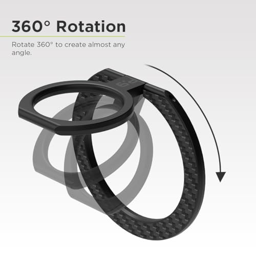 PureGear Magnetic Phone Ring Grip, for MagSafe Kickstand Holder - color: Carbon Fiber