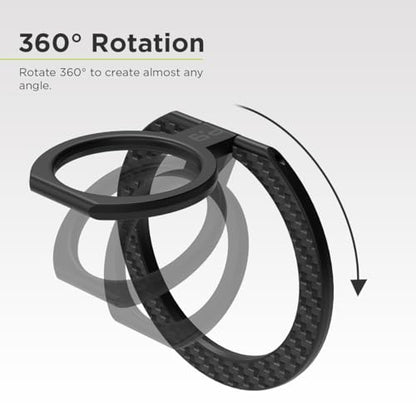PureGear Magnetic Phone Ring Grip, for MagSafe Kickstand Holder - color: Carbon Fiber