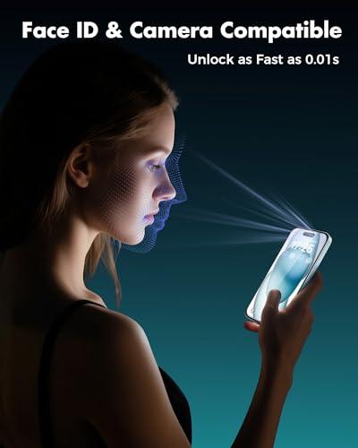 UNBREAKcable 2PCS Screen Protector for iPhone 15-1 Privacy Tempered Glass+1 Clear Glass Double Shatterproof [Easy Installation Frame] [9H Hardness] [Case Friendly] Anti-Scratch for iPhone 6.1 inch - size: iPhone 15