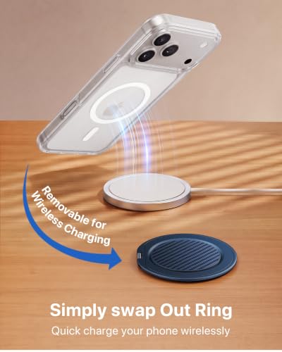 andobil [2026 Ultra-Thin] Magnetic Phone Ring Grip Stand for MagSafe, Blue - color: Navy Blue Carbon Fiber
