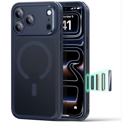 ESR for iPhone 17 Pro Max Case, Camera Control Cover, Compatible with MagSafe, Shockproof Military-Grade Protection, Magnetic Phone Case for iPhone 17 Pro Max, Classic Hybrid Case, Frosted Blue - color: Blue, size: iPhone 17 Pro Max 6.9 inch