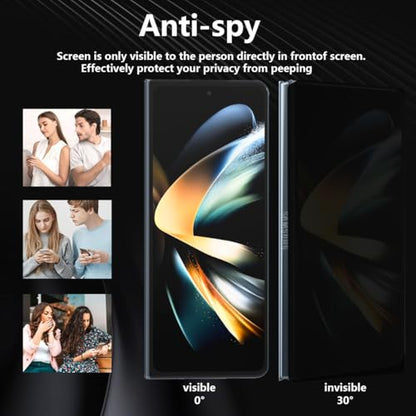 2 Pack Outer Privacy Tempered Glass for Samsung Galaxy Z Fold 4 Screen Protector, 9H Hardness Anti Scratch, Anti Spy Tempered Glass Film, Black Protector for Samsung Galaxy Z Fold 4 - size: for Galaxy Z Fold 4